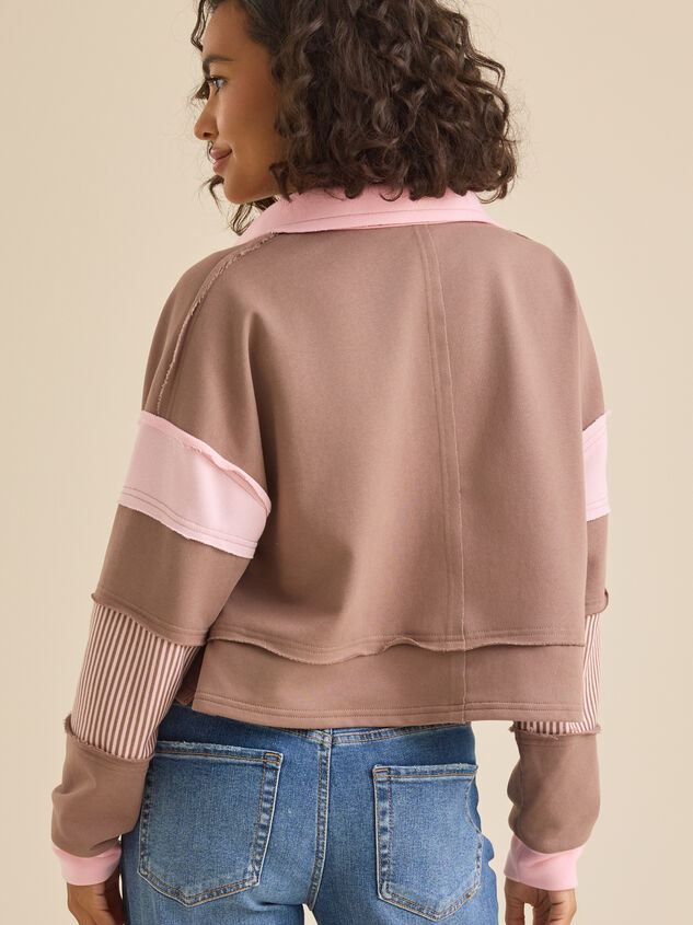 Blake Cropped Polo Pullover Detail 4 - TULLABEE