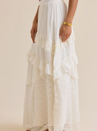 Evangeline Asymmetrical Tiered Maxi Skirt Detail 3 - TULLABEE