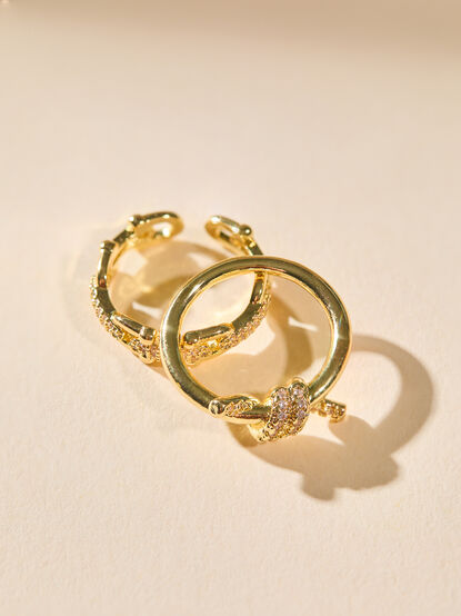 18K Gold Dazzle Knot Ring Set - TULLABEE