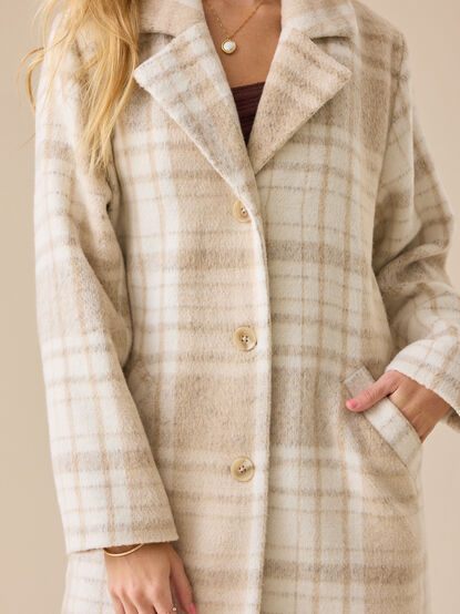 Jolie Plaid Wool Peacoat - TULLABEE