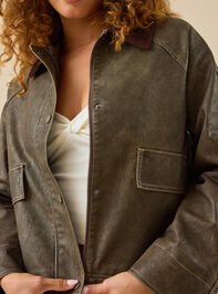 Everleigh Leather Barn Jacket Detail 3 - TULLABEE