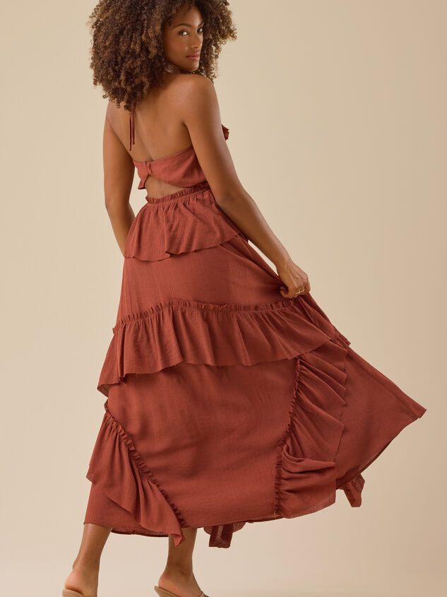 Mattie Ruffle Maxi Dress Detail 5 - TULLABEE