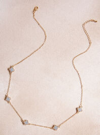 Crystal Clover Charm Necklace Detail 3 - TULLABEE