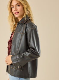 Mireya Vegan Leather Jacket Detail 4 - TULLABEE