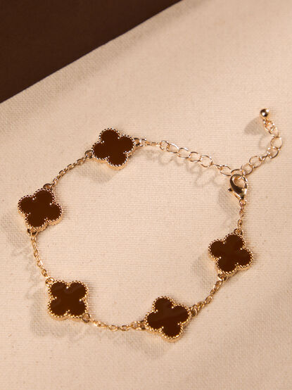 Clover Double Sided Brown Bracelet - TULLABEE