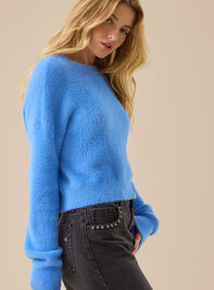 Brynn Eyelash Cropped Sweater Detail 3 - TULLABEE