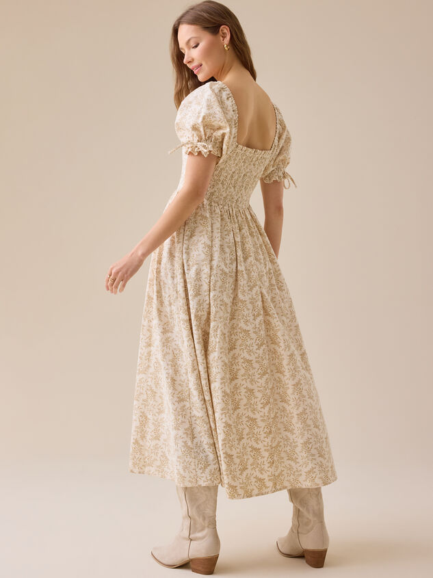 Hettie Puff Sleeve Mama Midi Dress Detail 4 - TULLABEE