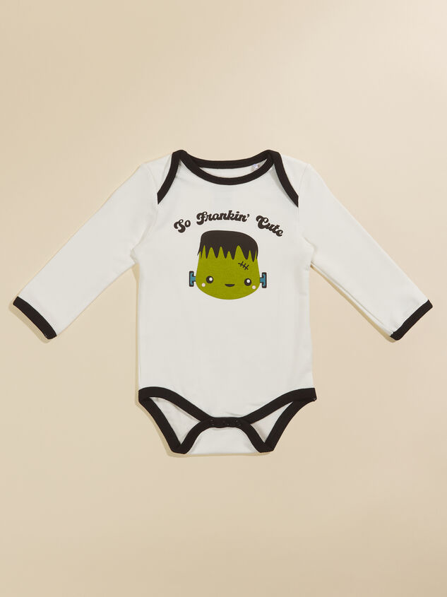 So Frankin' Cute Ringer Bodysuit Detail 2 - TULLABEE