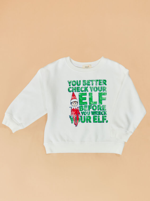 Check Your Elf Sweatshirt Detail 2 - TULLABEE