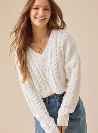 Paisley Boxy Cable Sweater - TULLABEE