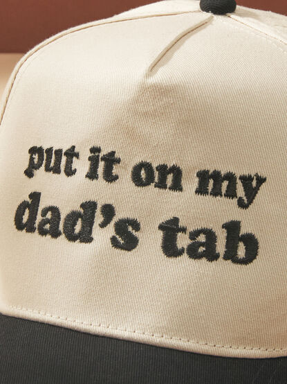 Put It On My Dad's Tab Trucker Hat - TULLABEE