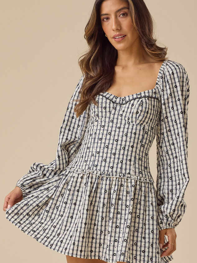 Navy Plaid Mini Dress - TULLABEE