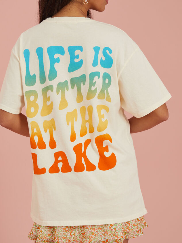 Better At The Lake Graphic Tee Detail 2 - TULLABEE