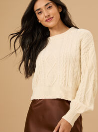 Diane Cropped Cable Sweater - TULLABEE