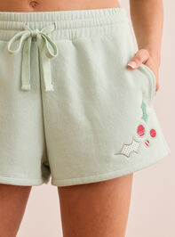 Holly Jolly Lounge Shorts Detail 2 - TULLABEE