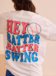 Hey Batter Batter Graphic Tee Detail 3 - TULLABEE