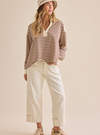 Aileen Oversized Striped Polo Detail 2 - TULLABEE