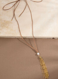 Tassel Wrap Necklace Detail 2 - TULLABEE