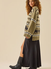 Fern Fair Isle Horse Sweater Detail 7 - TULLABEE