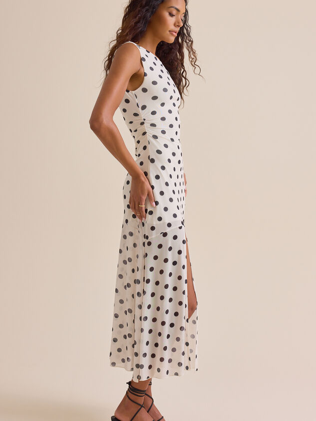 Regan Polka Dot Maxi Dress Detail 3 - TULLABEE