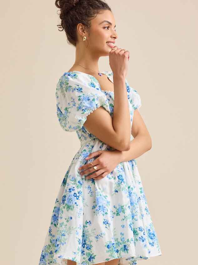 Audra Floral Mini Dress Detail 2 - TULLABEE