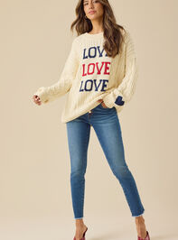 Love Cable Knit Pullover Detail 3 - TULLABEE