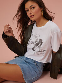 Midnight Ballet Cropped Graphic Tee - TULLABEE