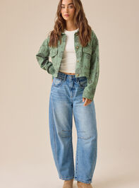 Renesme Denim Eyelet Jacket Detail 2 - TULLABEE
