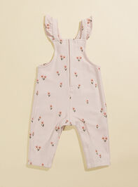 Chloe Toddler Floral Ruffle Overalls Detail 2 - TULLABEE