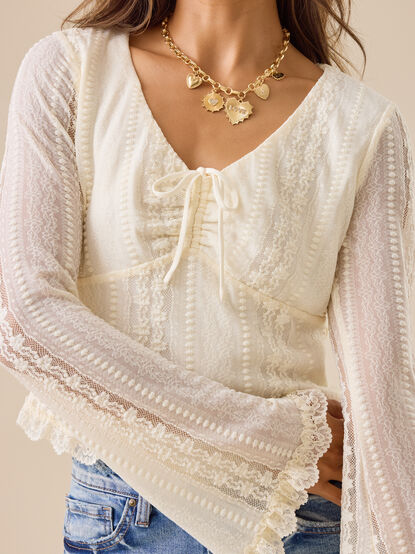 Boston Bell Sleeve Lace Top - TULLABEE
