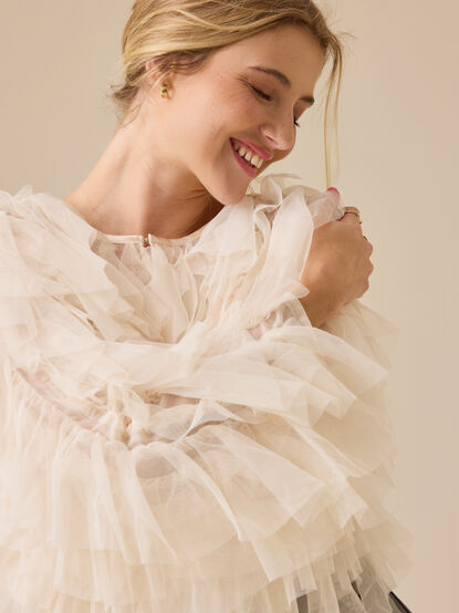 Tatiana Long Sleeve Ruffle Top - TULLABEE