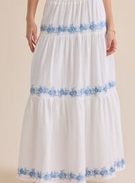 Addy Embroidered Maxi Skirt Detail 2 - TULLABEE
