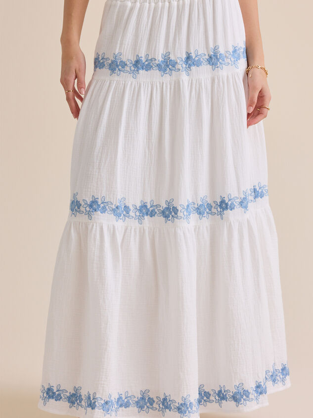 Addy Embroidered Maxi Skirt Detail 2 - TULLABEE