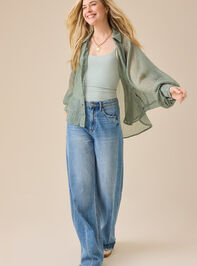 Arie Chiffon Button Down Top - TULLABEE