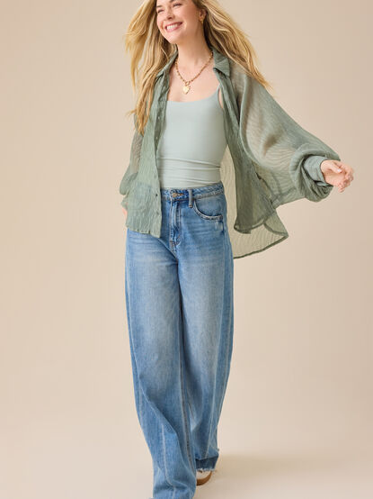 Arie Chiffon Button Down Top - TULLABEE