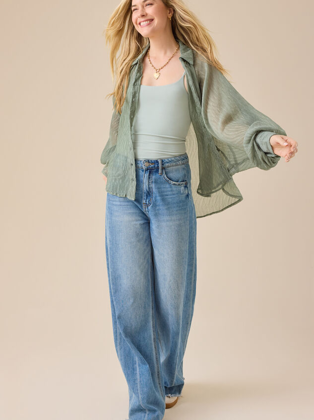 Arie Chiffon Button Down Top - TULLABEE