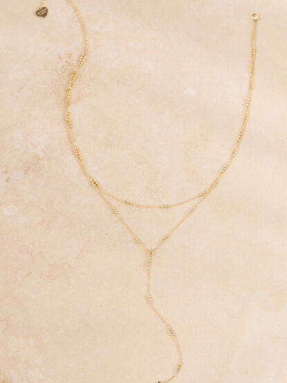 Layered Dainty Beaded Cross Necklace - TULLABEE