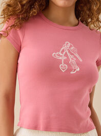 Hold Your Horses Baby Tee Detail 2 - TULLABEE