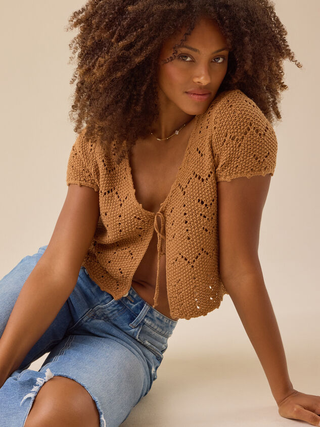 Lucia Tie Front Top Detail 3 - TULLABEE