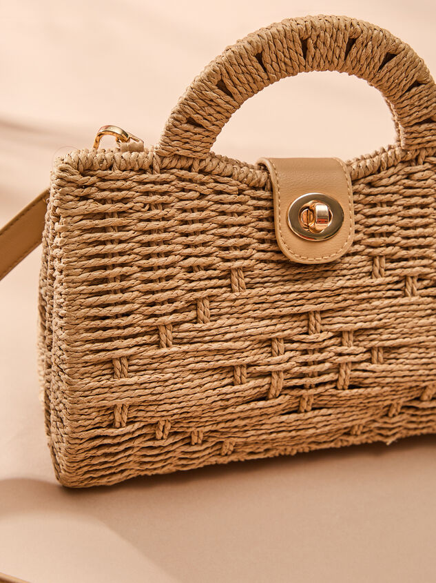 Raffia Retreat Crossbody Bag Detail 3 - TULLABEE