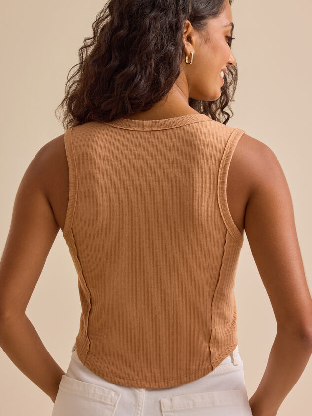 Elarie Pointelle Button Down Tank Detail 4 - TULLABEE