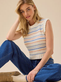 Ellie Stripe Chenille Vest - TULLABEE