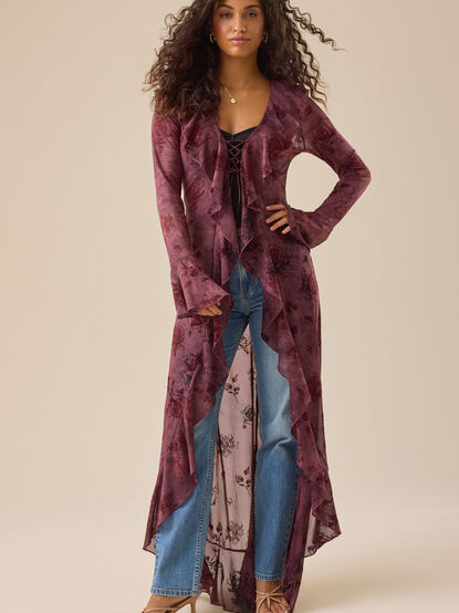 Vivienne Floral Ruffle Kimono - TULLABEE