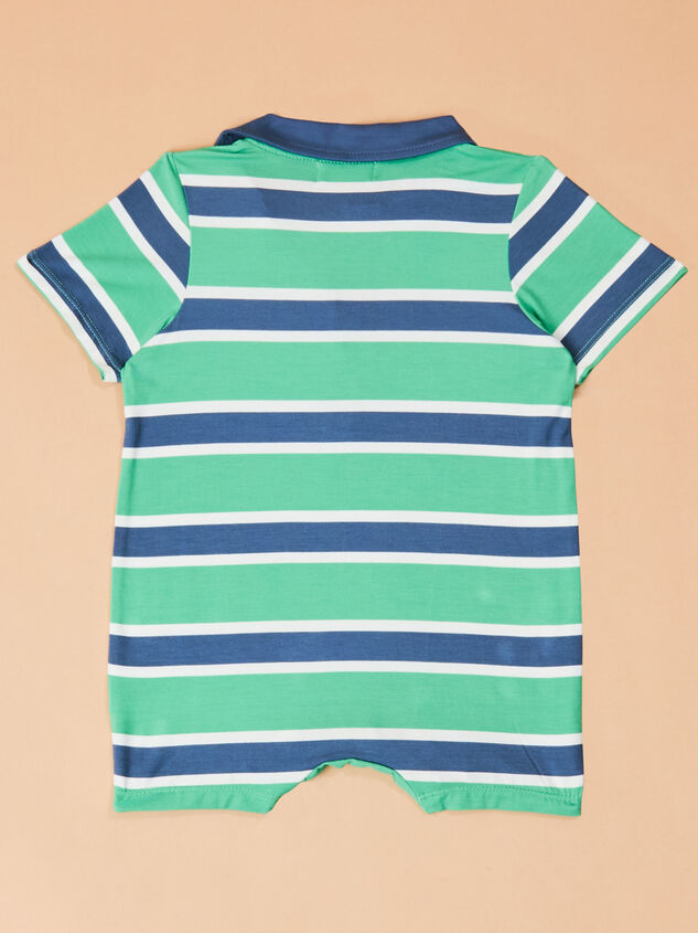 Clark Striped Polo Romper Detail 3 - TULLABEE