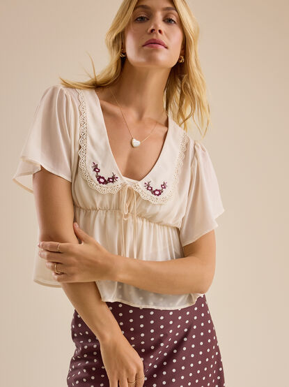Suki Chiffon Babydoll Blouse - TULLABEE