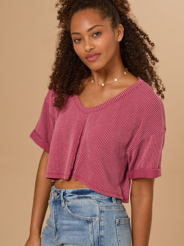 Alessia Ribbed Top Detail 3 - TULLABEE