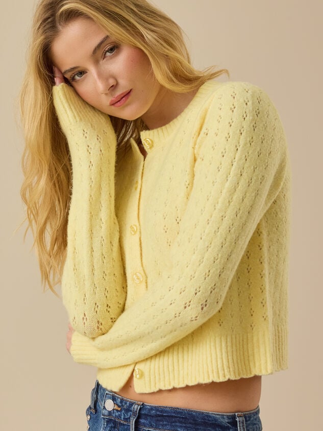 Olivia Pointelle Cardigan Detail 4 - TULLABEE