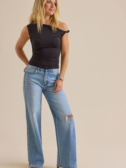 Annie Asymmetrical Twist Neck Top - TULLABEE