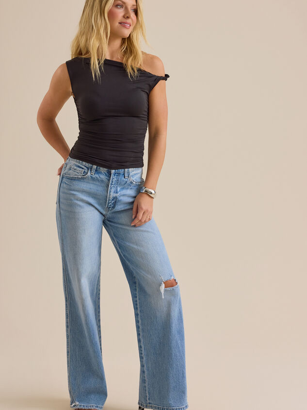 Annie Asymmetrical Twist Neck Top - TULLABEE