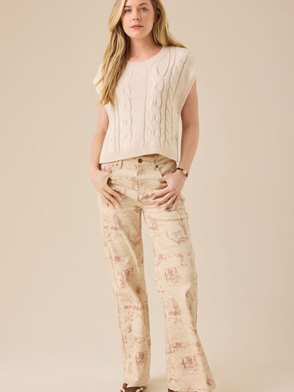 Sarah High Rise Western Straight Leg Pants - TULLABEE